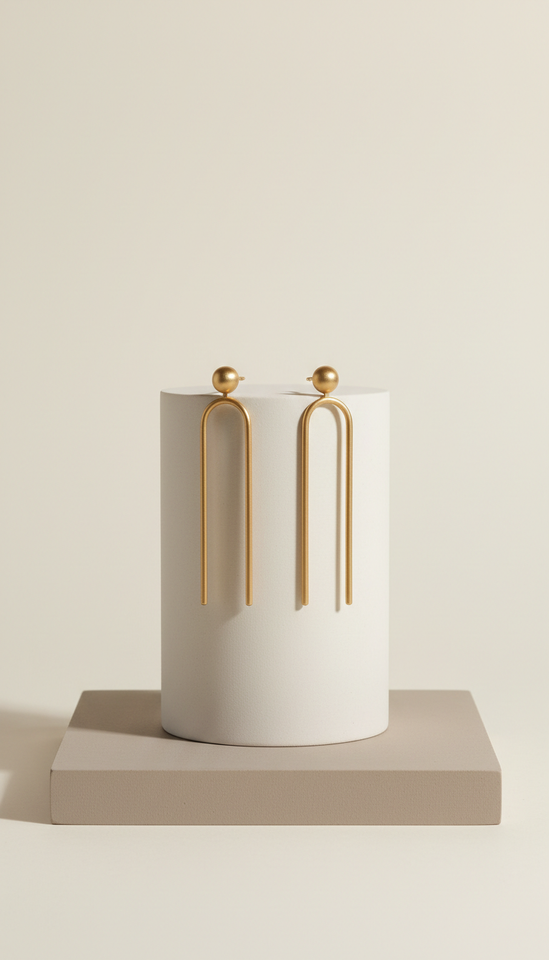 pendientes minimalistas oro mate