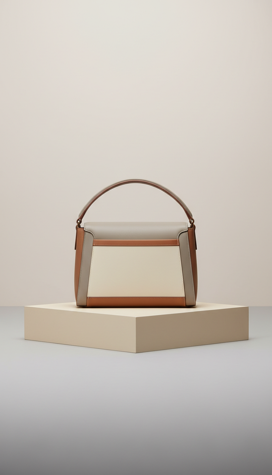 bolso estructurado de hombro en piel